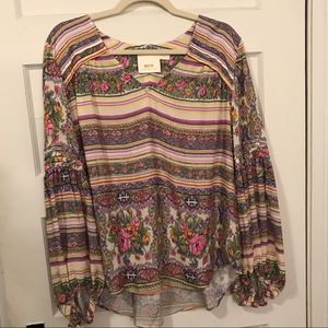 Maeve by Anthropology Floral Boho Peasant Top M